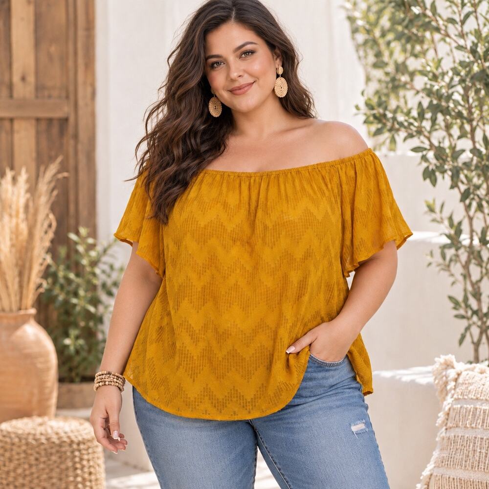 Lane Bryant Blouse Womens Plus Size 26 Yellow Chevron Striped Lined NWT